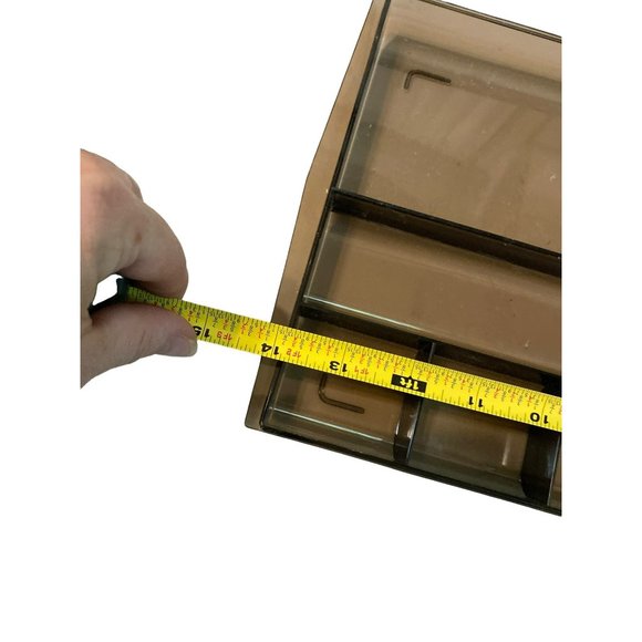 Vintage Brown Plastic Drawer Office Organizer - Picture 2 of 5